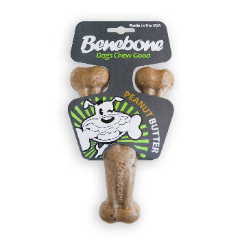 Benebone Peanut Butter Flavor Wishbone Tough Dog Chew Toy, Large