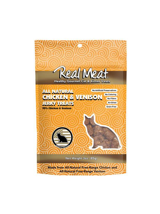 Real Meat Chicken & Venison Jerky Treats for Cats