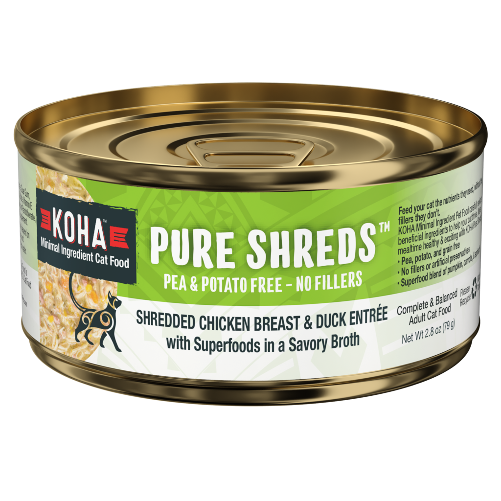 Koha Pure Shreds Shredded Chicken Breast & Duck Entrée for Cats